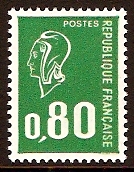 France 1971 80c emerald. SG1904b.