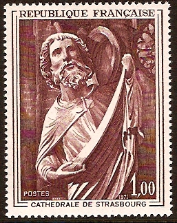 France 1971 Sculpture of St. Matthew. SG1908.