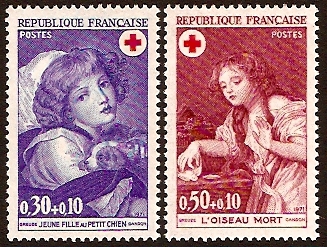 France 1971 Red Cross Stamps. SG1942-SG1943.