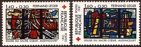 France 1981 Red Cross Stamps. SG2441-SG2442.