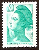 France 1982 20c blue-green. SG2447.