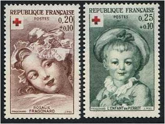 France 1962 Red Cross Fund Set. SG1593-SG1594.