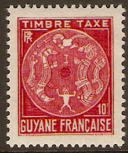 French Guiana 1947 10c Carmine - Postage Due. SGD244