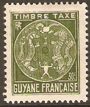 French Guiana 1947 30c Olive-green - Postage Due. SGD245