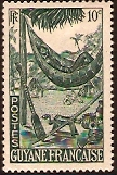 French Guiana 1947 10c Hammock series. SG224.
