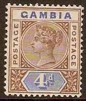 Gambia 1898 4d Brown and blue. SG42.