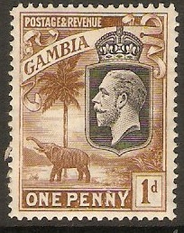 Gambia 1922 1d Brown. SG124a.