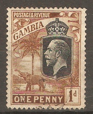Gambia 1922 1d Brown. SG124a.