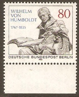 West Berlin 1985 80pf von Humboldt Commemoration. SGB693.