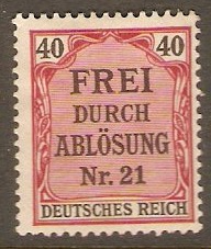 Germany 1903 40pf Black and carmine - Official stamp. SGO88.