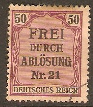 Germany 1903 50pf Black and purple on rose - Official. SGO89.