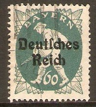 Germany 1920 60pf Blue-green. SG124.