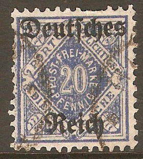 Germany 1920 20pf Blue - Official stamp. SGO158.