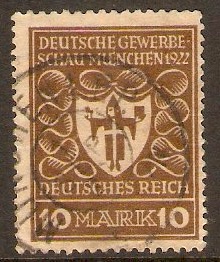 Germany 1922 10m Brown on flesh - Munich Exhib. series. SG202.