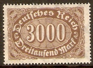 Germany 1922 3000m Brown. SG243.