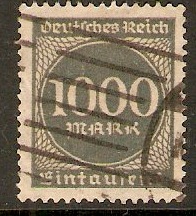 Germany 1923 1000m Large Numerals series. SG266.