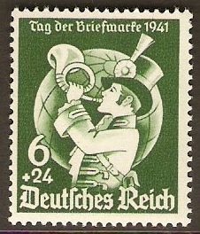 Germany 1941 6pf + 24pf Green - Stamp Day. SG750.