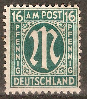 Germany 1945 16pf Blue-green. SGA25.