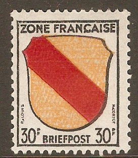 French Zone 1945 30pf Arms series. SGF10.
