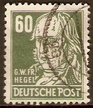 Germany 1948 60pf Dark green - Portraits Series. SGR46