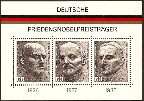 Germany 1975 Nobel Winners Sheet. SGMS1767.