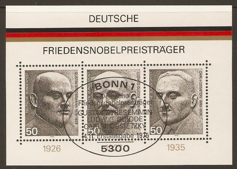 Germany 1975 Nobel Winners Sheet. SGMS1767.