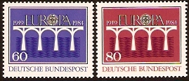 Germany 1984 Europa Stamps. SG2060-SG2061.