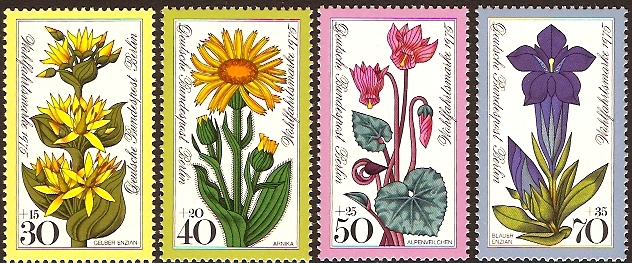 West Berlin 1975 Alpine Flowers Set. SGB494-SGB497.