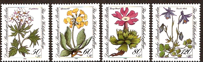 West Berlin 1983 Alpine Flowers Set. SGB665-SGB668.