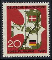 Germany 1963 Denmark-Germany Railway Stamp. SG1313.