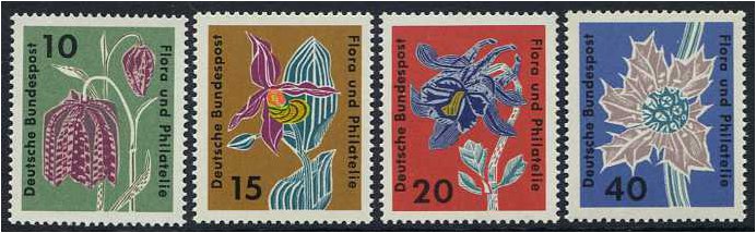 Germany 1963 Flora and Philately Exhibition Set. SG1306-SG1309.