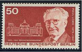 West Berlin 1975 Paul Lobe Stamp. SG B499.