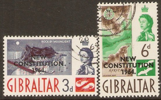 Gibraltar 1964 New Constitution set. SG178-SG179.