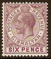 Gibraltar 1921 6d Dull purple and mauve. SG97.