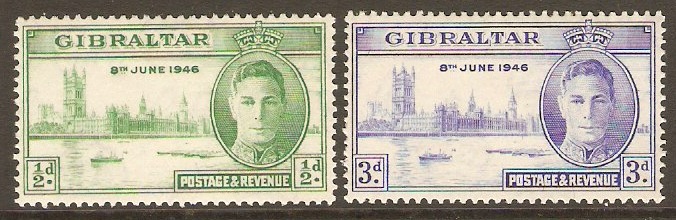 Gibraltar 1946 Victory Set. SG132-SG133.