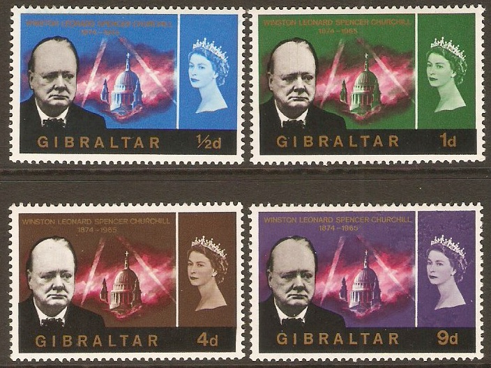 Gibraltar 1966 Churchill Commemoration Set. SG184-SG187.