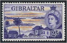Gibraltar 1953 2s. Orange and Violet. SG155a.