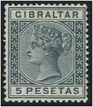 Gibraltar 1889 5p. Slate-Grey. SG33.