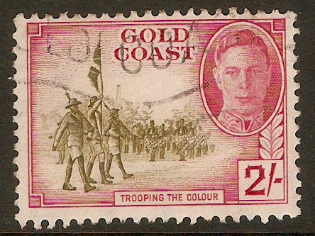Gold Coast 1948 1s Black and vermilion. SG143.