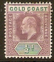 Gold Coast 1902 ½d Dull purple and green. SG38.