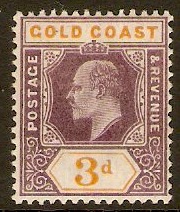 Gold Coast 1902 3d Dull purple and orange. SG42.