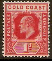 Gold Coast 1907 1d Red. SG60.