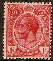Gold Coast 1913 1d Scarlet. SG72a.