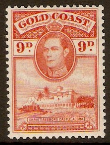 Gold Coast 1938 9d Orange. SG127.