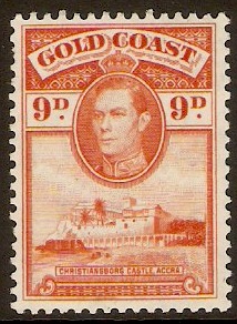 Gold Coast 1938 9d Orange. SG127a.