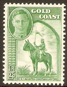 Gold Coast 1948 d Emerald-green. SG135.