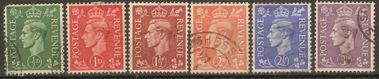 Great Britain 1941 KGVI Definitives Set. SG485-SG490.