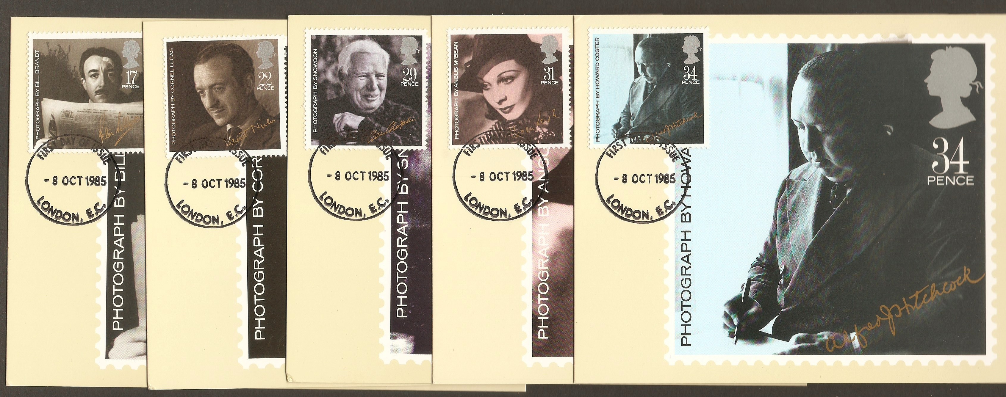 Great Britain 1985 British Film Year on set of 5 PHQ Cards.