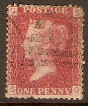 Great Britain 1858 1d Red - Plate 159. SG44.