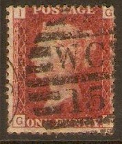 Great Britain 1858 1d Red - Plate 165. SG44.